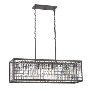 Nadina 37'' Wide 4-Light Linear Chandeliers - Silverdust Iron