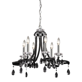 6-Light Mini Chandeliers in Black Acrylic