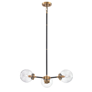 Boudreaux 26'' Wide 3-Light Chandeliers - Matte Black with Antique Gold