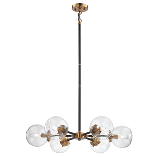 Boudreaux 28'' Wide 6-Light Chandeliers - Matte Black with Antique Gold