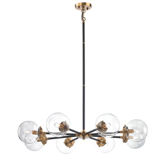 Boudreaux 36'' Wide 8-Light Chandeliers - Matte Black with Antique Gold