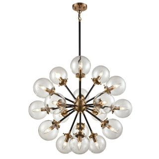 Boudreaux 32'' Wide 18-Light Chandeliers - Matte Black with Antique Gold