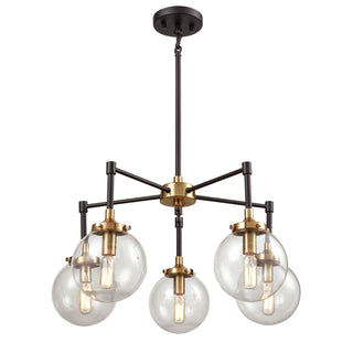 Boudreaux 23'' Wide 5-Light Chandeliers - Matte Black with Antique Gold