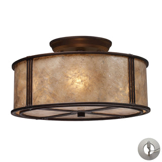 Barringer 13'' Wide 3-Light Semi Flush Mount - Aged Bronze (Includes Adapter Kit)