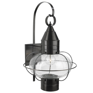 Classic Onion Outdoor Wall Light - Black with Clear Glass