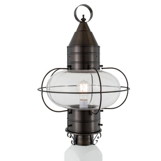 Classic Onion Outdoor Post Light - Bronze with Clear Glass