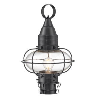 Classic Onion Outdoor Post Light - Gun Metal with Clear Glass