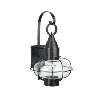 Classic Onion Outdoor Wall Light - Black with Clear Glass