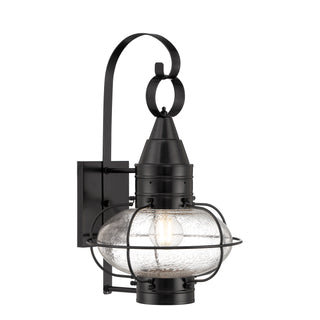 Classic Onion Outdoor Wall Light - Black with Seeded Glass