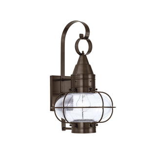 Classic Onion Outdoor Wall Light - Bronze with Seeded Glass