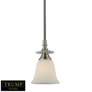 1-Light Pendant in Black Chrome with Polished Nickel Accents