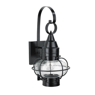 Classic Onion Outdoor Wall Light - Black with Clear Glass