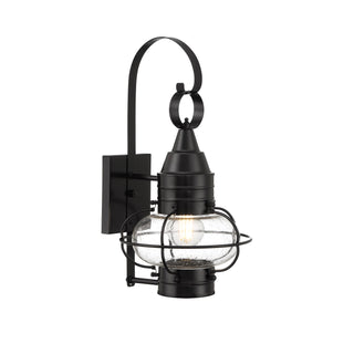 Classic Onion Outdoor Wall Light - Black with Seeded Glass