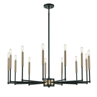 Livingston 38'' Wide 13-Light Chandeliers - Matte Black