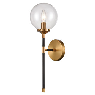 Boudreaux 19'' High 1-Light Sconce - Matte Black with Antique Gold