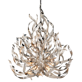 Graffiti Chandelier SILVER LEAF POLISHED STAINLESS