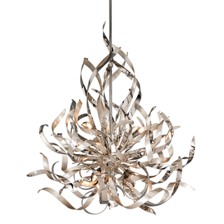 Graffiti Chandelier SILVER LEAF POLISHED STAINLESS