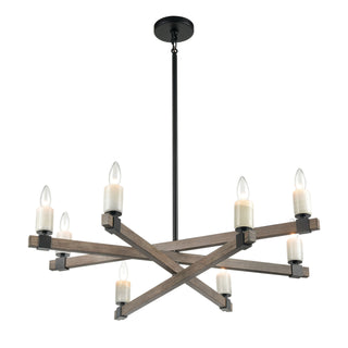 Stone Manor 34'' Wide 8-Light Chandeliers - Matte Black