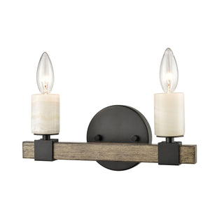 Stone Manor 12'' Wide 2-Light Vanity Light - Matte Black