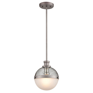 Calabria 9'' Wide 1-Light Mini Pendant - Weathered Zinc