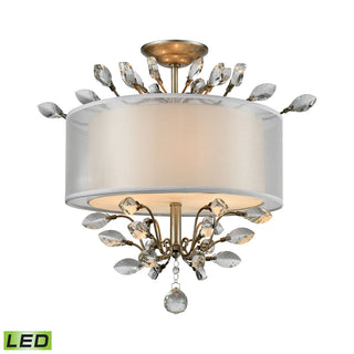 Asbury 19'' Wide 3-Light Semi Flush Mount - Aged Silver