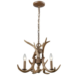 Elk 18'' Wide 3-Light Chandeliers - Wood Tone