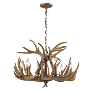 Elk 25'' Wide 6-Light Chandeliers - Wood Tone