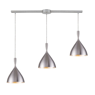 Spun Aluminum 36'' Wide 3-Light Pendant - Aluminum