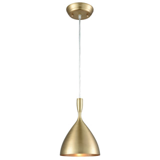 Spun Aluminum 7'' Wide 1-Light Pendant - French Brass