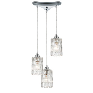 Ezra 12'' Wide 3-Light Multi Pendant - Polished Chrome