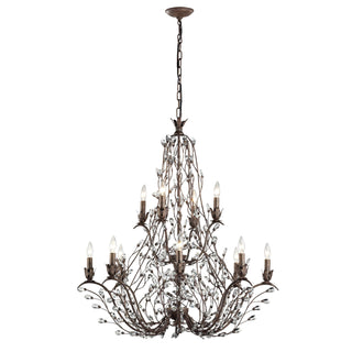 Sagemore 37'' Wide 12-Light Chandeliers - Bronzed Rust