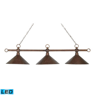 Designer Classics 58'' Wide 3-Light Linear Chandeliers - Antique Copper