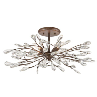 Crislett 28'' Wide 4-Light Semi Flush Mount - Sunglow Bronze