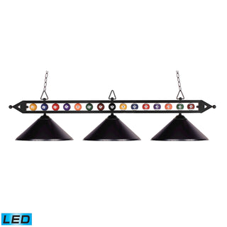 Designer Classics 58'' Wide 3-Light Linear Chandeliers - Matte Black