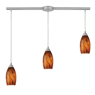 Galaxy 10'' Wide 3-Light Pendant - Satin Nickel