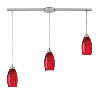 Galaxy 36'' Wide 3-Light Pendant - Satin Nickel