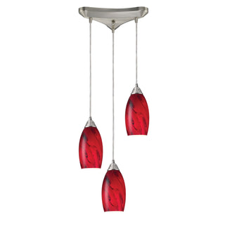 Galaxy 10'' Wide 3-Light Pendant - Satin Nickel