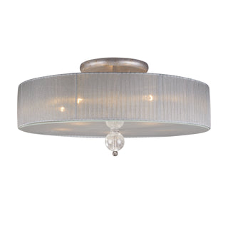 Alexis 23'' Wide 5-Light Semi Flush Mount - Antique Silver