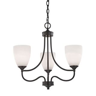 Arlington 22'' Wide 3-Light Chandeliers - Oil Rubbed Bronze with White Glass