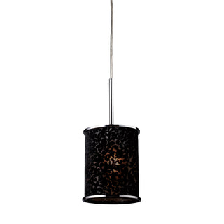 Fabrique 1-Light Drum Pendant in Polished Chrome and Velvet Black Shade