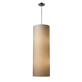 Fabric Cylinders 12'' Wide 4-Light Pendant - Satin Nickel