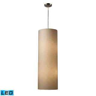 Fabric Cylinders 12'' Wide 4-Light Pendant - Satin Nickel (LED)