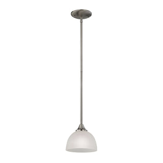 Bristol Lane 7'' Wide 1-Light Mini Pendant - Brushed Nickel with White Glass