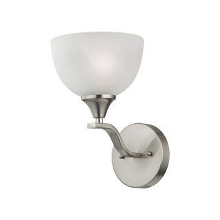 Bristol Lane 6'' Wide 1-Light Vanity Light- Brushed Nickel with White Glass