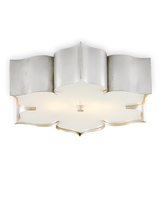 Grand Lotus Silver Flush Mount