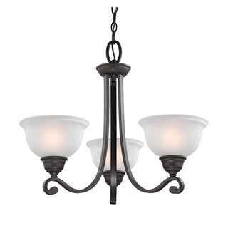 Hamilton 25'' Wide 3-Light Chandeliers - Oil Rubbed Bronze with White Glass