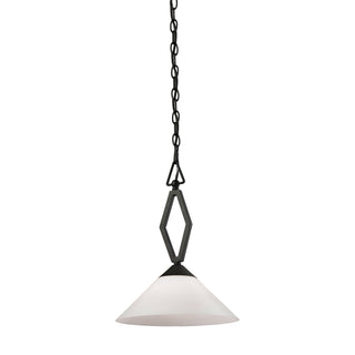 Tribecca 1-Light Mini Pendant in Oil Rubbed Bronze with White Glass