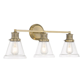 Alden Bath Light - Antique Brass, Clear