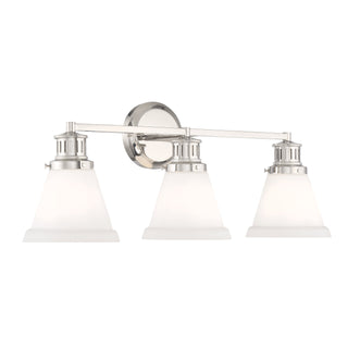 Alden Bath Light - Polished Nickel, Matte Opal