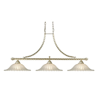 Bianco 54'' Wide 3-Light Linear Chandeliers - Silver Leaf